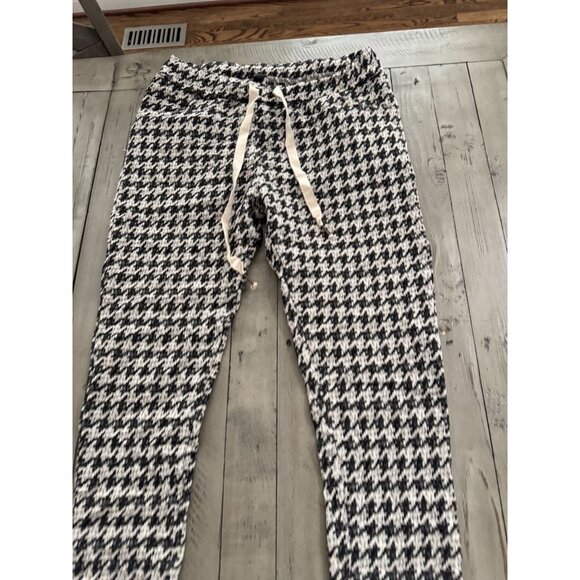 Venti6 Venti 6 Italy Drawstring Jogger Pants Herringbone Black White Size Medium - Picture 3 of 4